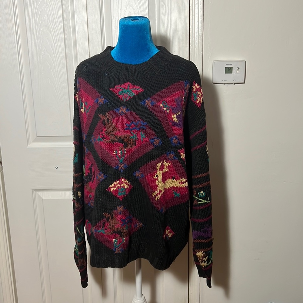 Vintage Cape Isle Knitters Chunky Knit Sweater Women’s XL